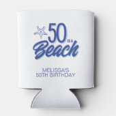 手描お洒落きドードル50thビーチ誕生日 缶クーラー (裏面)