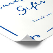 手描お洒落きネイビーブルーカード&ギフト ポスター (角)