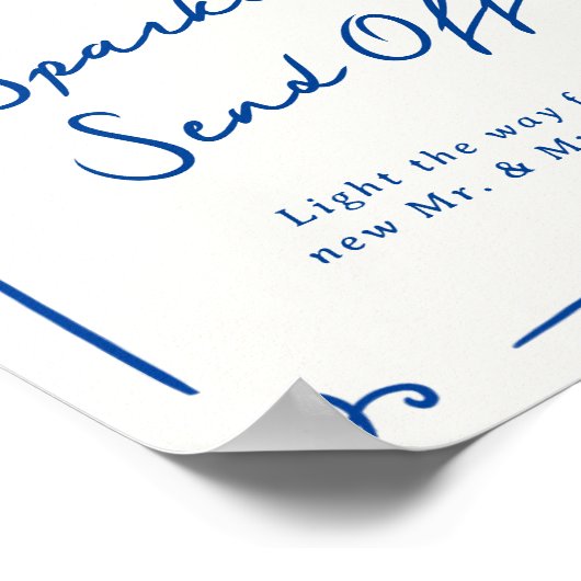 手描お洒落きネイビーブルースパーカーの送信オフ ポスター (角)