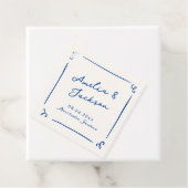 手描お洒落きネイビーブルー結婚ズ フェイバータグ (インサイチュ)