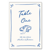 手描お洒落きネイビーブルー テーブルナンバー (裏面)