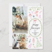 手描お洒落きハッピーホリデー2写真 シーズンカード (正面)