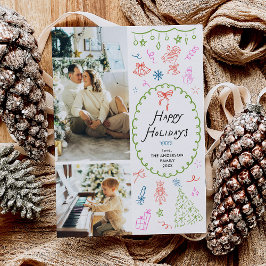 手描お洒落きハッピーホリデー2写真 シーズンカード