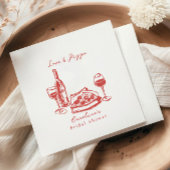 手描お洒落きピザワインブライダルシャワー スタンダードカクテルナプキン