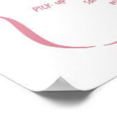 手描お洒落きピンク深夜おむつサイン ポスター (角)