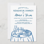手描お洒落きリハーサルのディナーテーブルカスタム 招待状 (正面)