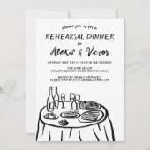手描お洒落きリハーサルのディナーテーブルカスタム 招待状 (正面)