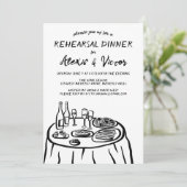 手描お洒落きリハーサルのディナーテーブルカスタム 招待状 (スタンド正面)