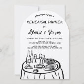 手描お洒落きリハーサルのディナーテーブルカスタム 招待状 (正面)