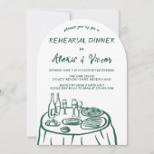 手描お洒落きリハーサルのディナーテーブルカスタム 招待状 (正面)