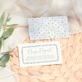 手描お洒落きレモン |青いブライダルシャワー エンクロージャーカード