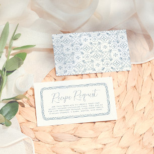 手描お洒落きレモン  青いブライダルシャワー エンクロージャーカード