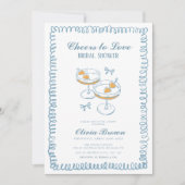 手描お洒落きワインブライダルシャワー 招待状 (正面)