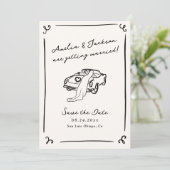 手描お洒落き日付写真QRコードを保存 招待状 (スタンド正面)