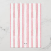 手描お洒落き日付箔招待状を保存 箔招待状 (裏面)