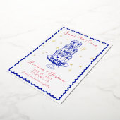 手描お洒落き日付箔招待状を保存 箔招待状 (回転した状態)