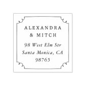 手描お洒落き枠対差出人住所 ラバースタンプ (インプリント)