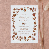 手描お洒落き花縁どブライダルシャワー 招待状