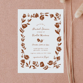 手描お洒落き花縁どブライダルシャワー 招待状