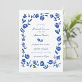 手描お洒落き花縁どブライダルシャワー 招待状 (スタンド正面)