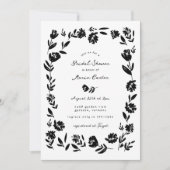 手描お洒落き花縁どブライダルシャワー 招待状 (正面)