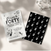 手描お洒落き40歳の誕生日ドリンクパーティー 招待状