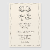 手描お洒落き/ドードル結婚式招待状 マグネット招待状 (正面)
