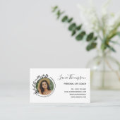 手描かわいらしきリース（写真付き） 名刺 (スタンド正面)