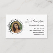 手描かわいらしきリース（写真付き） 名刺 (正面)