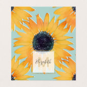 手描かわいらしき黄ひまわり模様絵を描 名刺 (外部フラット)