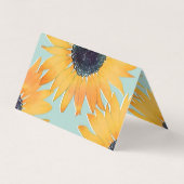 手描かわいらしき黄ひまわり模様絵を描 名刺 (裏面)