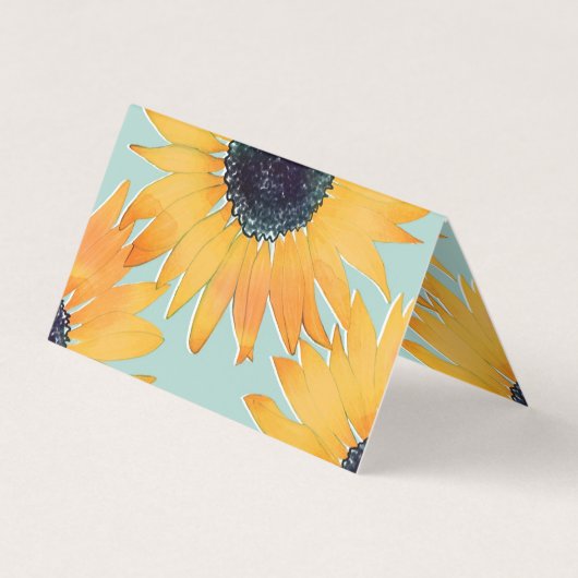 手描かわいらしき黄ひまわり模様絵を描 名刺 (裏面)