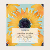 手描かわいらしき黄ひまわり模様絵を描 名刺 (内部フラット)