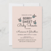 手描きいちごのベビーシャワー 招待状 (正面)