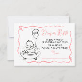 手描きおむつラッフルガール 招待状 (正面)