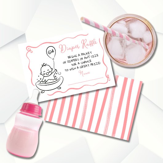 手描きおむつラッフルガール 招待状