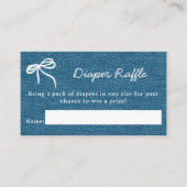 手描きおむつラッフルブルージーンベビーシャワー エンクロージャーカード (正面)