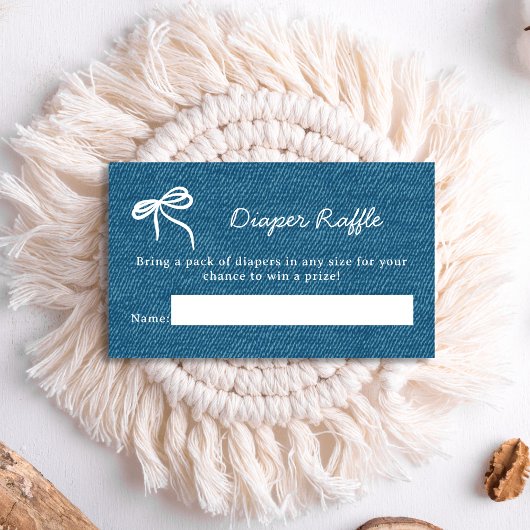 手描きおむつラッフルブルージーンベビーシャワー エンクロージャーカード
