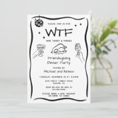 手描きおもしろいの友情を与えるWTFディナーパーティー 招待状 (スタンド正面)