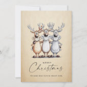 手描きおもしろいクリスマストインデナ企業のー シーズンカード (正面)