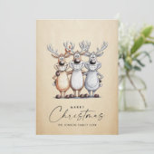 手描きおもしろいクリスマストナカイ シーズンカード (スタンド正面)