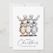 手描きおもしろいクリスマストナカイ シーズンカード (正面)