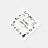 手描きお洒落の落書きクリスマス スタンダードカクテルナプキン (角)