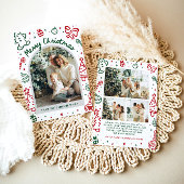 手描きお洒落アーチ写真メリークリスマス シーズンカード