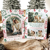 手描きお洒落アーチ写真メリークリスマス シーズンカード