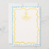 手描きお洒落イエローウェーブリハーサルディナー 招待状 (裏面)