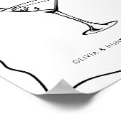 手描きお洒落イラストレーションマルティーニバー標識 ポスター (角)