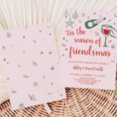 手描きお洒落カクテルクリスマスパーティー 招待状