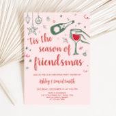 手描きお洒落カクテルクリスマスパーティー 招待状