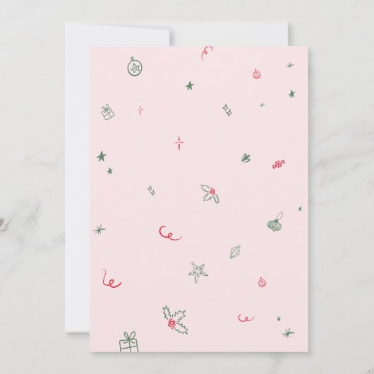 手描きお洒落カクテルクリスマスパーティー 招待状 (裏面)